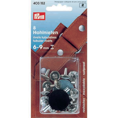 Prym Hollow rivets 6-9 mm, 8 pcs