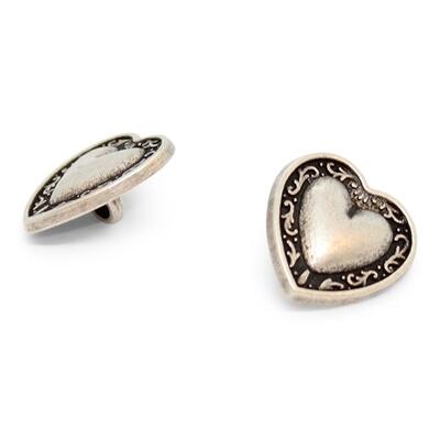 Metal button 18mm w / eye, Heart