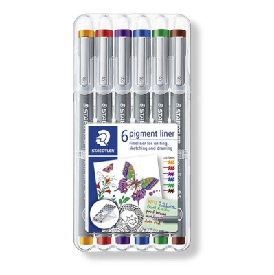 STAEDTLER Pigment Liner 308, 6 pcs