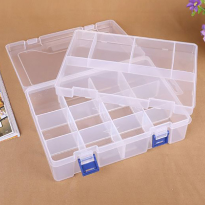 Plastic box with low, transparent, 23x16 cm, 16 rooms