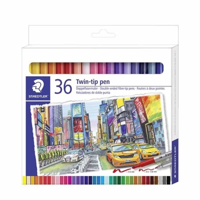 STAEDTLER Twin-tip Pens, 36 pcs