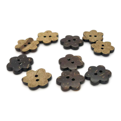 HobbyArts Wooden buttons Flower 17 mm, 10 pcs