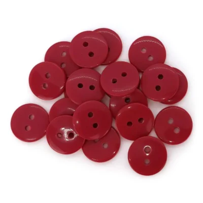 HobbyArts Round Plastic Buttons Dark Cerise, 20 pcs