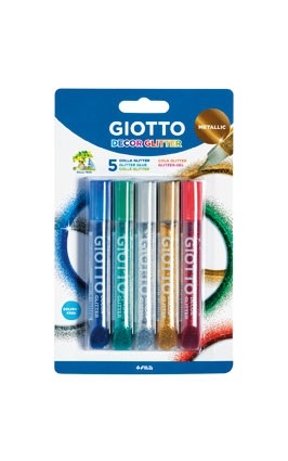 Giotto Decor Glitterglue Metallic, 5 pcs