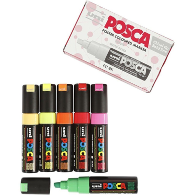 Uni Posca Bold Line Markers, 6 pcs