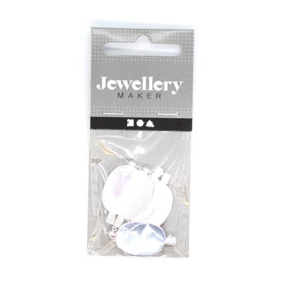 Brooch pin silvered 20x15 mm, 5 pieces