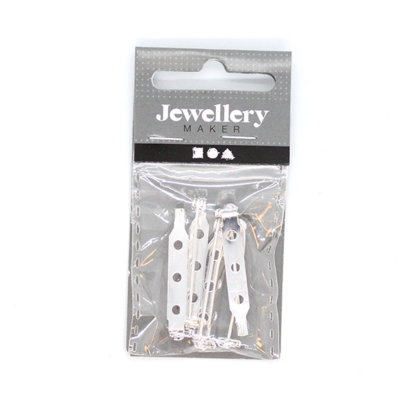 Brooch Pins Silver-plated 30 mm, 5 pcs