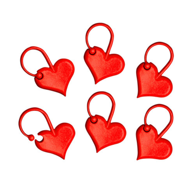 Addi Love Stitch Markers w / lock, 6 pcs