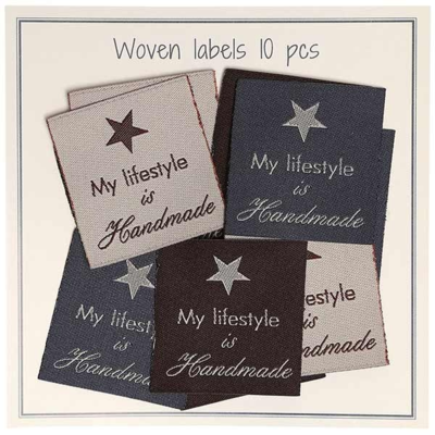 Go Handmade Woven Label, My lifestyle is Handmade, 33 x 30 mm, 10 pcs