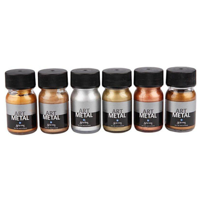 Art Metal paint, metallic colors, 6x30ml