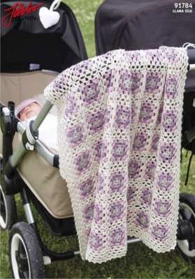 91784 Baby blanket in Grandmother's squares