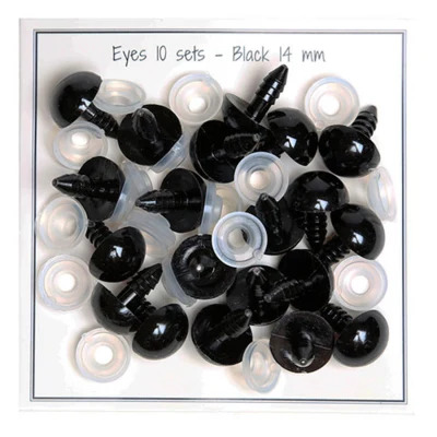 Go Handmade Safety Eyes Black 14 mm (10 pairs)