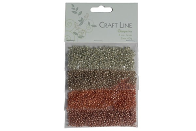Craft Line Glass Beads 2 mm, 4 x 10 g