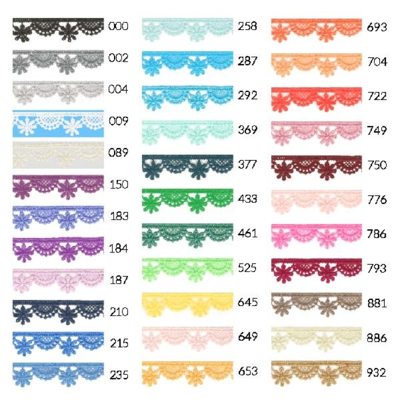 Lace ribbon, Flowers, 15 mm, 13.7 m