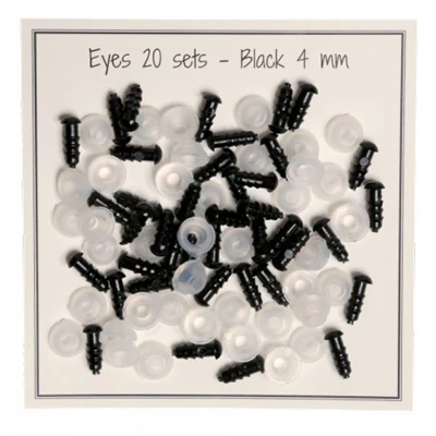 Go Handmade Safety Eye Black 4 mm (20 pairs)