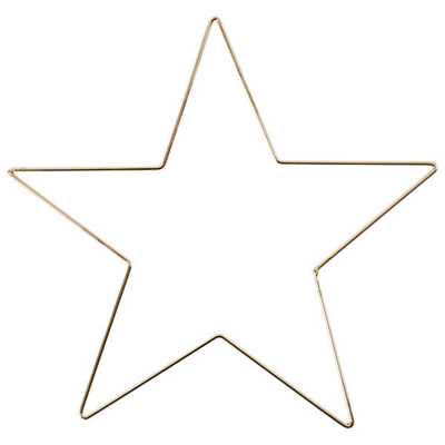 Metal star Gold 30 cm, 1 pcs