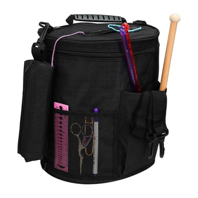 Knitting Bag Round Black