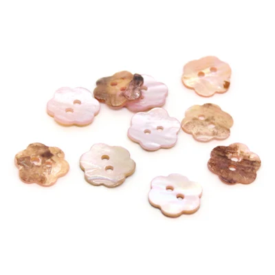 HobbyArt Mother of pearl buttons Flower Light pink 15 mm, 10 pcs