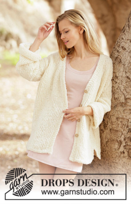 213-19 Creamy Spring Jacket by DROPS Design