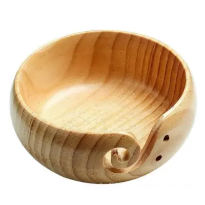 HobbyArts Yarn Bowl Bright Pine Wood Low