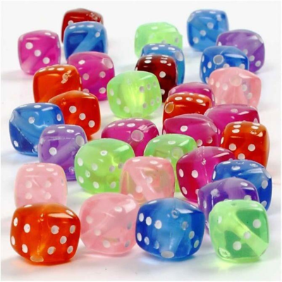 Dice Bead Mix, 7x7 mm
