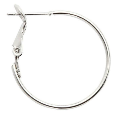 Earring, 25 mm, silver-plated, 8 pcs.