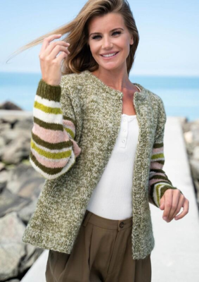 1817 Mottled sweater with striped sleeves