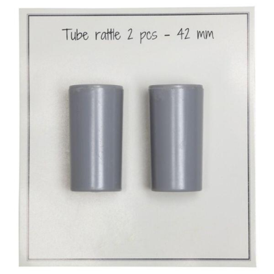 Go Handmade Tube Rattle Grey 42 mm, 2 pcs