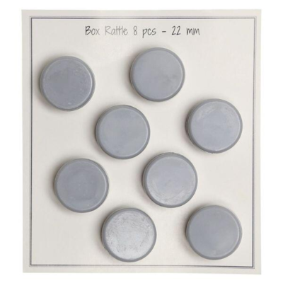 Go Handmade Rattle Box Grey 22 mm, 8 pcs