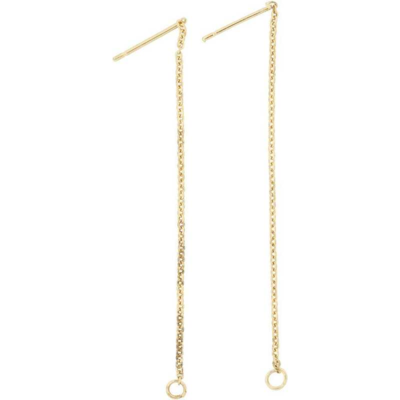 Earring with chain 70mm, Gold plated