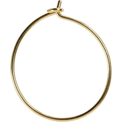 Creoles 20 mm, 8 pcs gold plated