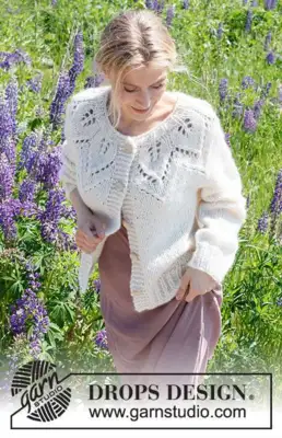 232-7 Leaf Ring Cardigan by DROPS Design