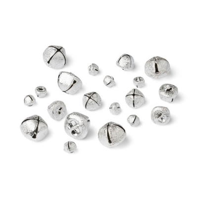 HobbyArts Bells, Silver Glitter Mix, 20 pcs.