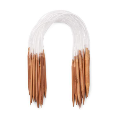 Bamboo Circular Knitting Needle Set, 18 sizes, 2-10 mm - 40 cm