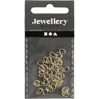 Oval metal rings, gold-plated