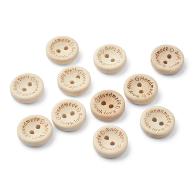 LindeHobby Handmade with love, buttons, 15mm