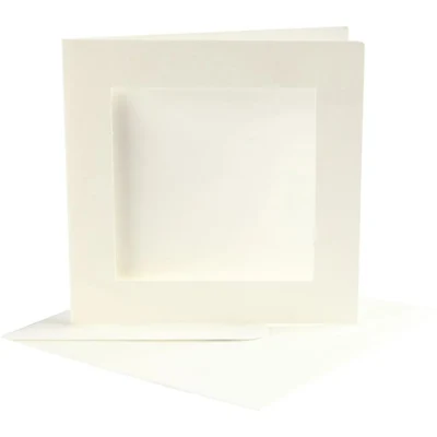 Passepartout cards with envelope, 12.5x12.5 cm, 13.5x13.5 cm