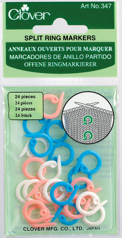 Clover Split Ring Markers (pink/blue/white)