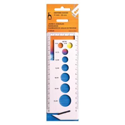 PONY Knitting gauge w/knife (11-25 mm)